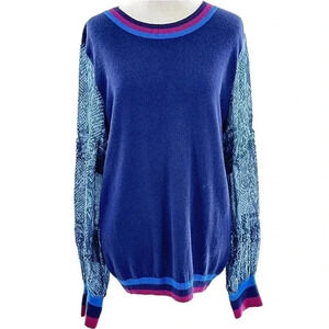 Conditions apply Anthropologie Bedford sweater M blue python cashmere Blend